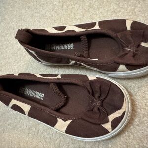 Gymboree Brown and Cream Sneakers with Star Pattern